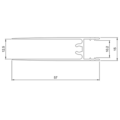 Profilé Horizontal Inférieur en Aluminium de 10 mm 560 cm - Cognac Anodisé
