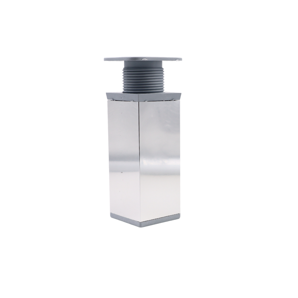 Pied de meuble carré réglable 40x40mm - 100mm Chrome