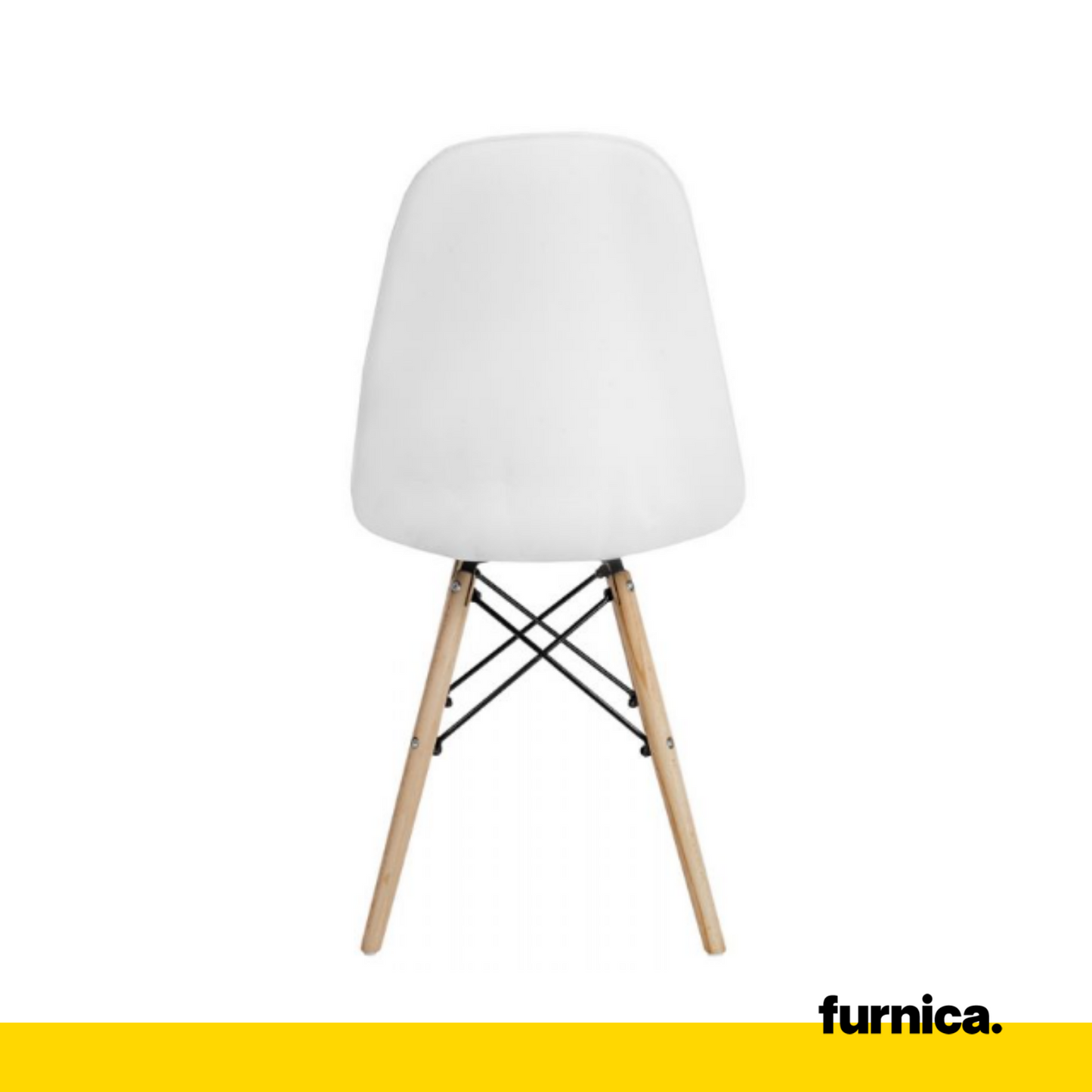 ANGELO - Chaise de Salle à Manger / Bureau en Cuir Écologique de Qualité avec Boutons et Pieds en Bois - Blanc