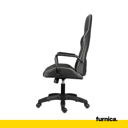 FABIO I - Chaise de Bureau Matelassée Recouverte de Micro-Maille de Haute Qualité - Noir H121cm L66cm