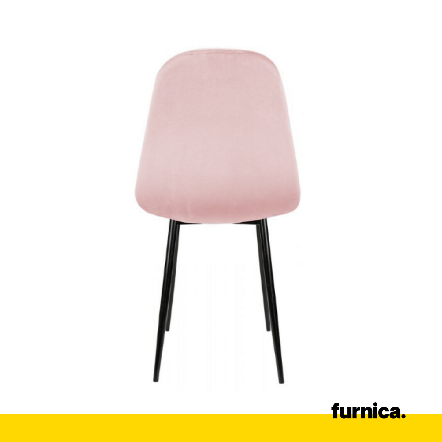 ROBERTO - Chaise de Salle à Manger / Bureau en Velours Matelassé avec Pieds en Métal Noir - Rose