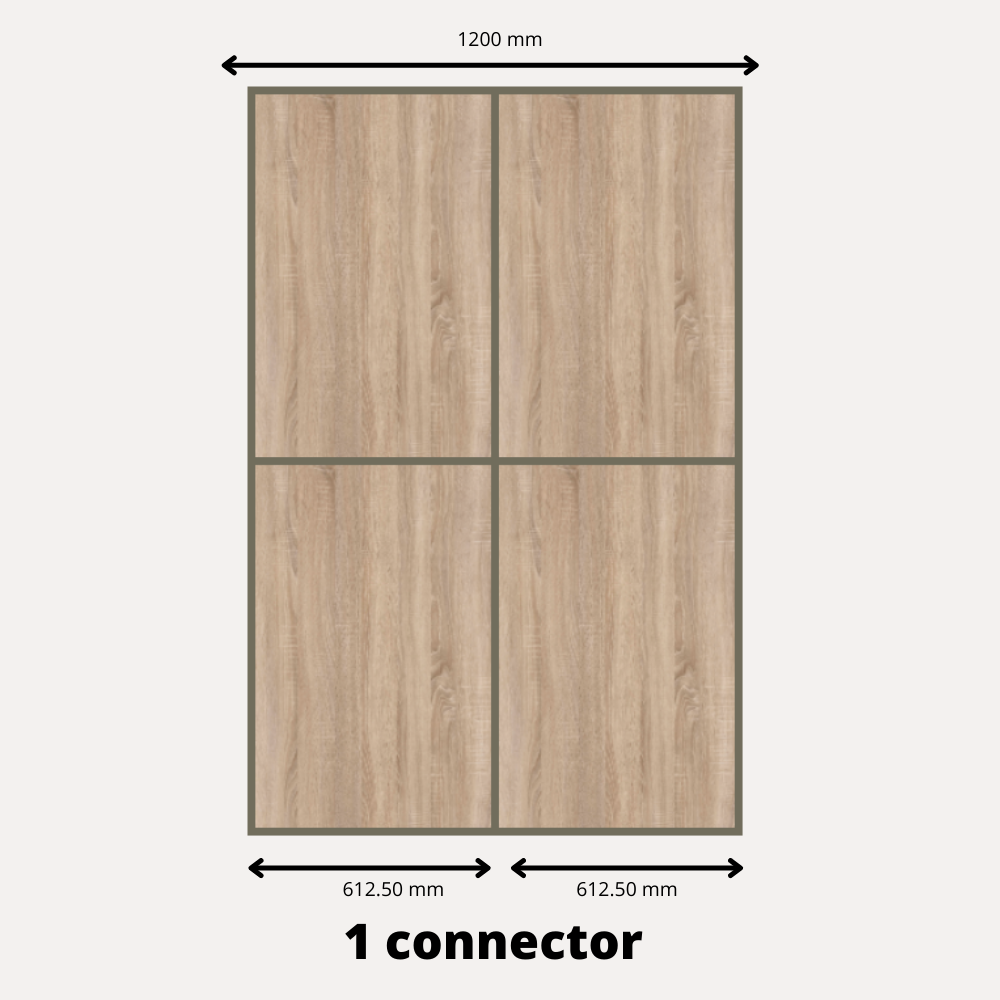 2x Portes d'armoire coulissantes - H: jusqu'à 2750mm L: 1200mm - MFC Blanc