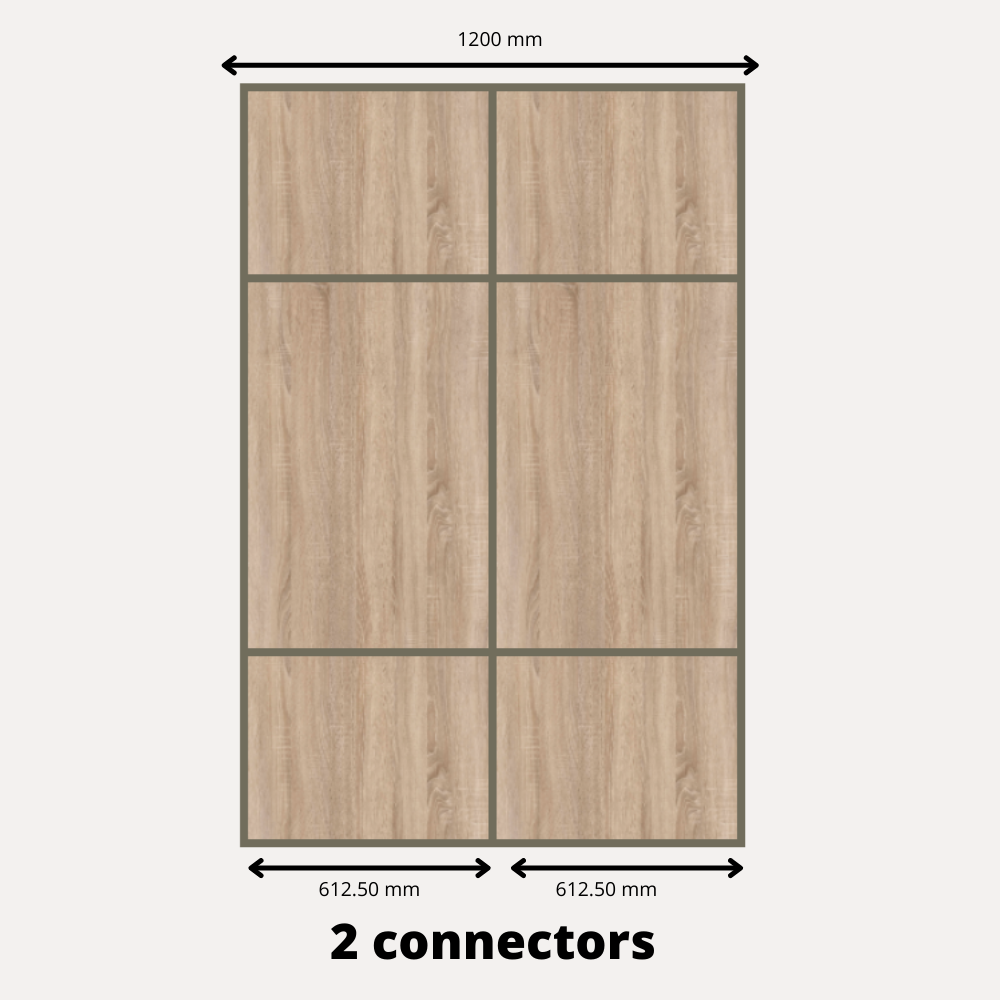 2x Portes d'armoire coulissantes - H: jusqu'à 2750mm L: 1200mm - MFC Blanc