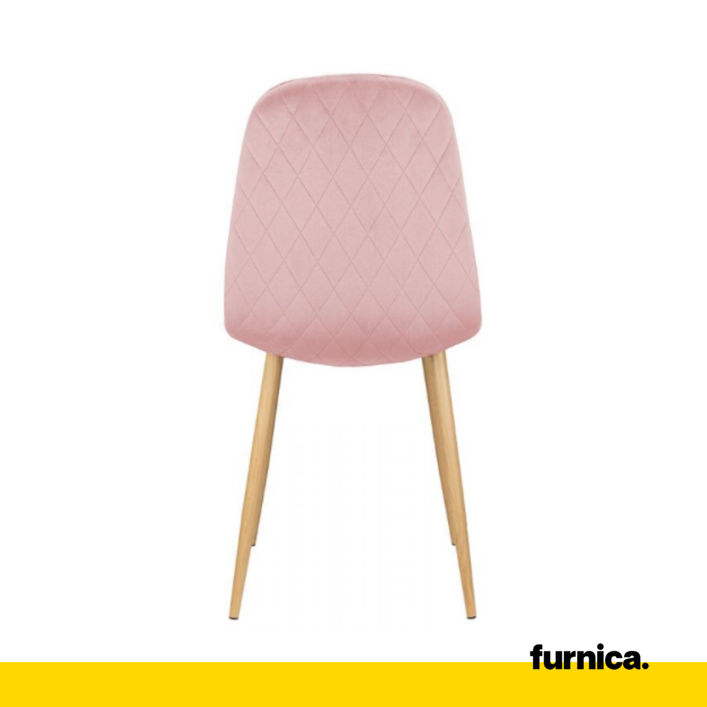 FLAVIO - Chaise de Salle à Manger / Bureau en Velours Durable avec Pieds en Bois - Rose