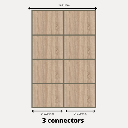 2x Portes d'armoire coulissantes - H: jusqu'à 2750mm L: 1200mm - MFC Blanc