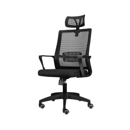 FABIO III - Chaise de Bureau Recouverte de Micro-Maille de Haute Qualité - Noir H128cm L66cm