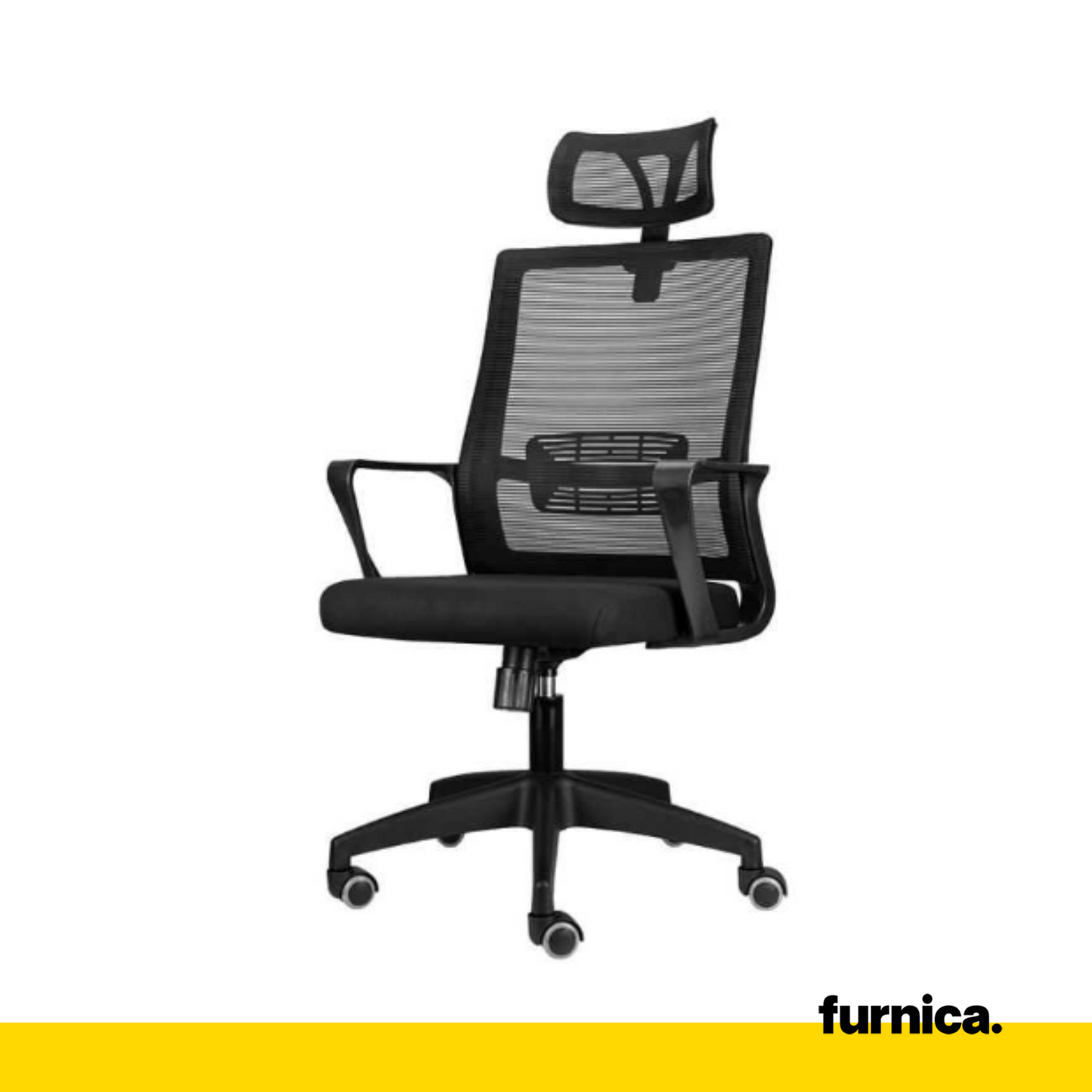 FABIO III - Chaise de Bureau Recouverte de Micro-Maille de Haute Qualité - Noir H128cm L66cm