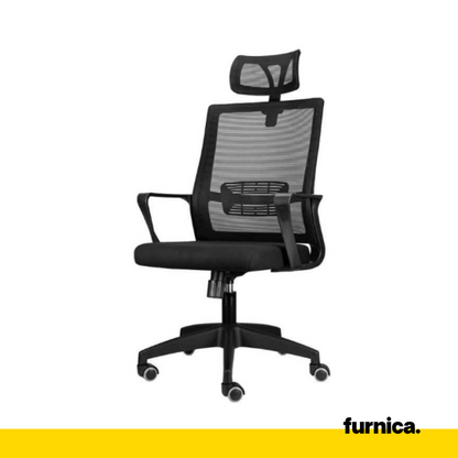 FABIO III - Chaise de Bureau Recouverte de Micro-Maille de Haute Qualité - Noir H128cm L66cm