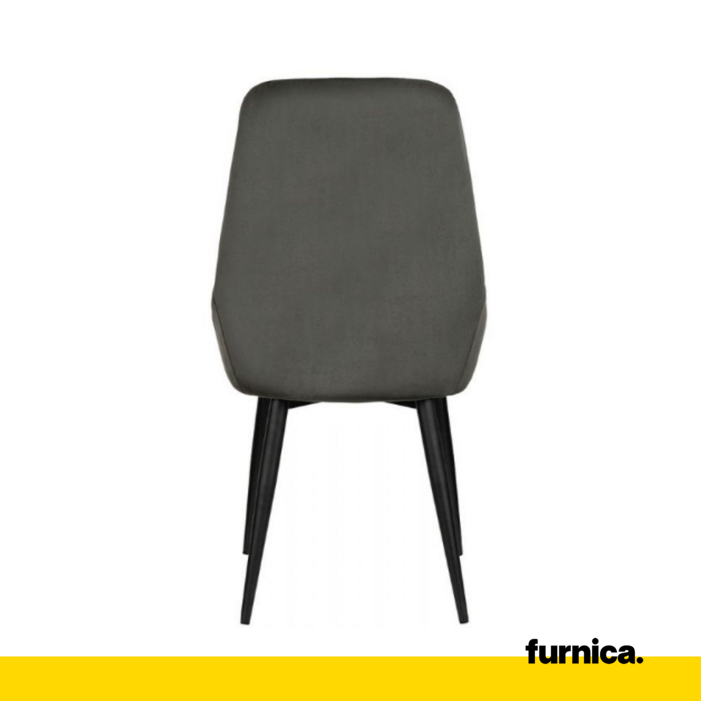 ALFREDO - Chaise de Salle à Manger / Bureau en Velours Durable avec Pieds en Métal Noir - Noir