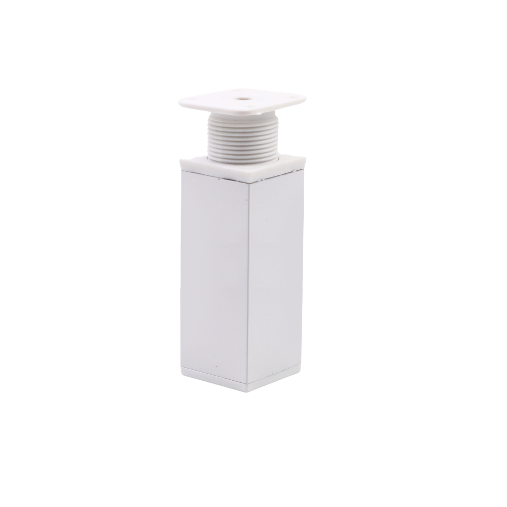Pied de meuble carré réglable 40x40mm - 100mm - Blanc