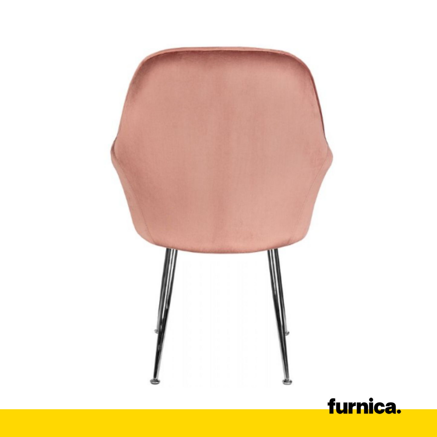 AMEDEO - Chaise de Salle à Manger / Bureau en Velours Matelassé avec Pieds en Chrome Argenté - Rose Foncé
