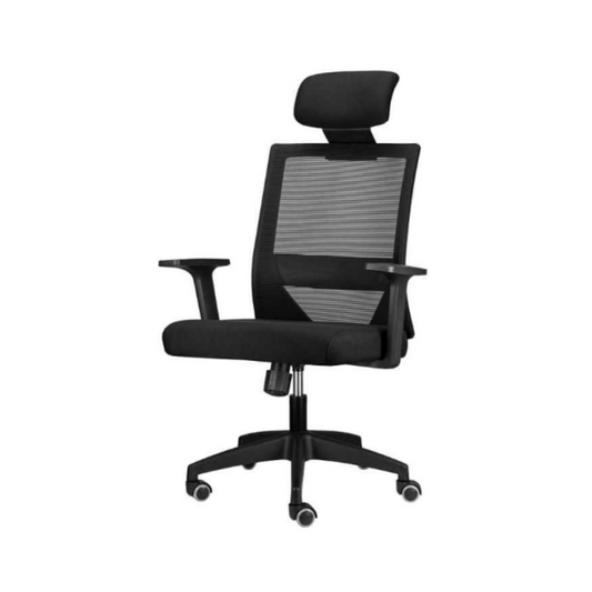 FABIO IV - Chaise de Bureau Recouverte de Micro-Maille de Haute Qualité - Noir H125cm L68cm