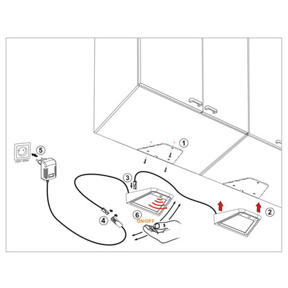 3 lampes supérieures du cabinet LED + Source de courant (F04) Furnica 