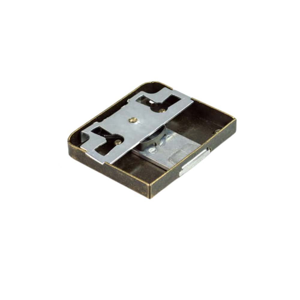 Serrure de meuble 49x60mm - Or ancien
