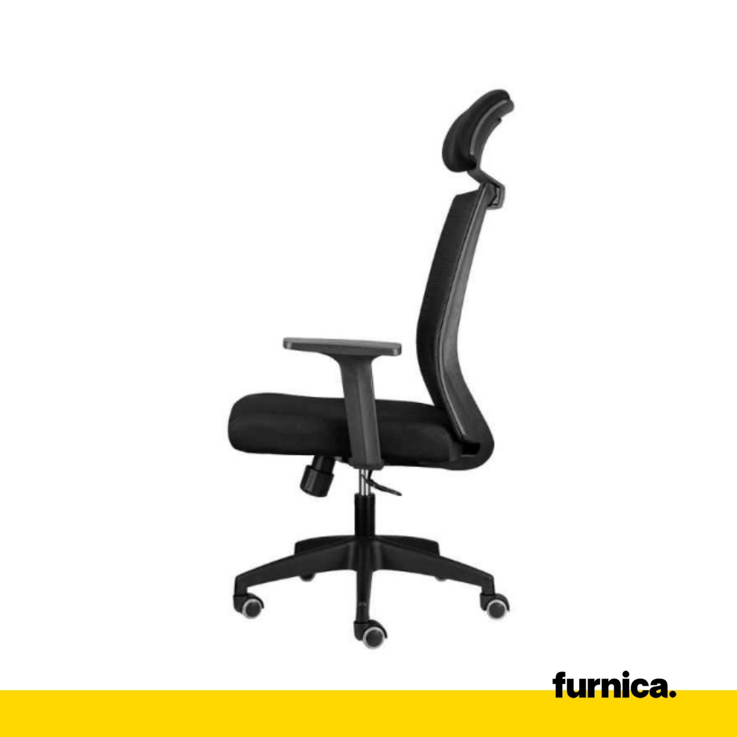 FABIO IV - Chaise de Bureau Recouverte de Micro-Maille de Haute Qualité - Noir H125cm L68cm