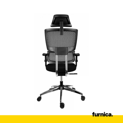 FILIPPO I - Chaise de Bureau Recouverte de Micro-Maille de Haute Qualité - Noir H134cm L64cm