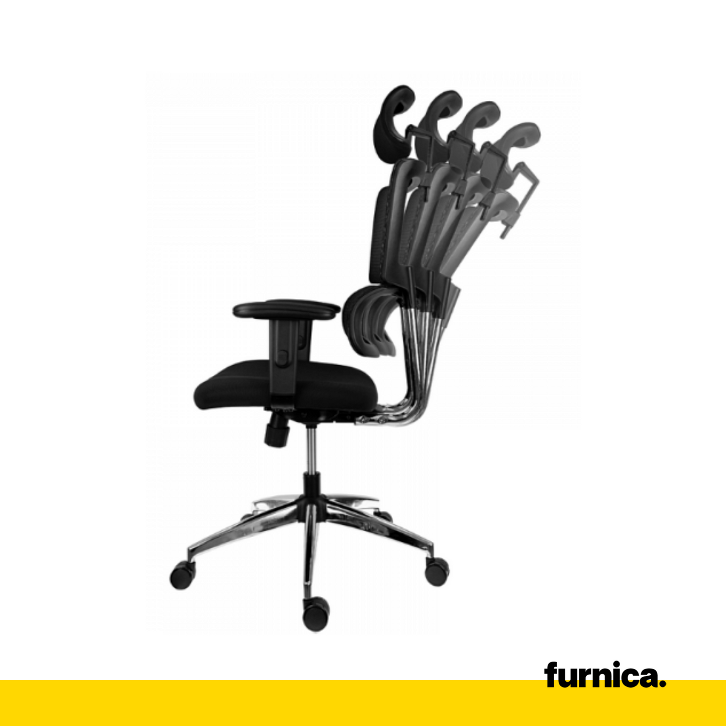 FILIPPO I - Chaise de Bureau Recouverte de Micro-Maille de Haute Qualité - Noir H134cm L64cm