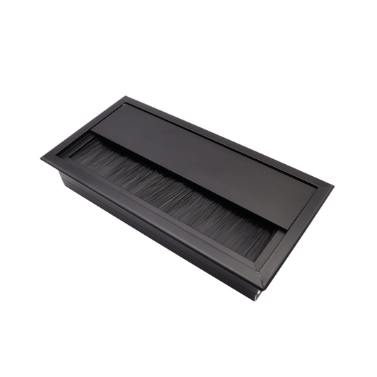 Passe-câble rectangulaire en aluminium 160x80mm - Noir