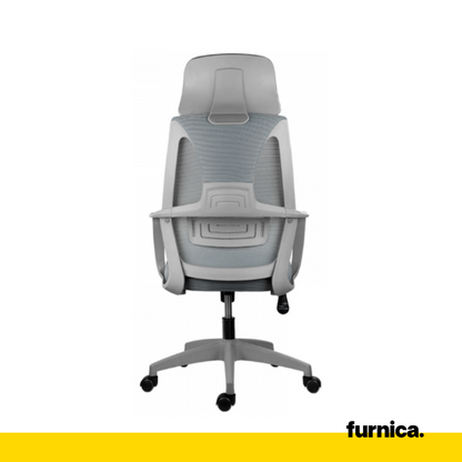 FEDERICO - Chaise de Bureau Matelassée Recouverte de Micro-Maille de Haute Qualité - Gris H123cm L65cm