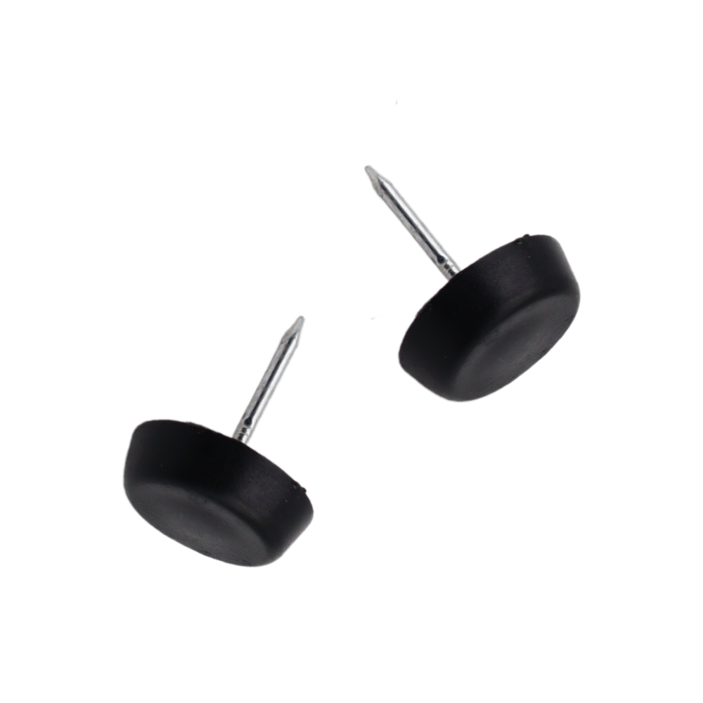 Patin à clouer Ø15mm en plastique - Noir - 50 pièces