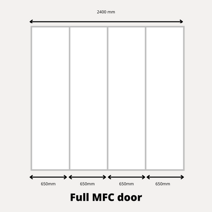 4x Portes d'armoire coulissantes - H: jusqu'à 2750mm L: 2400mm - MFC