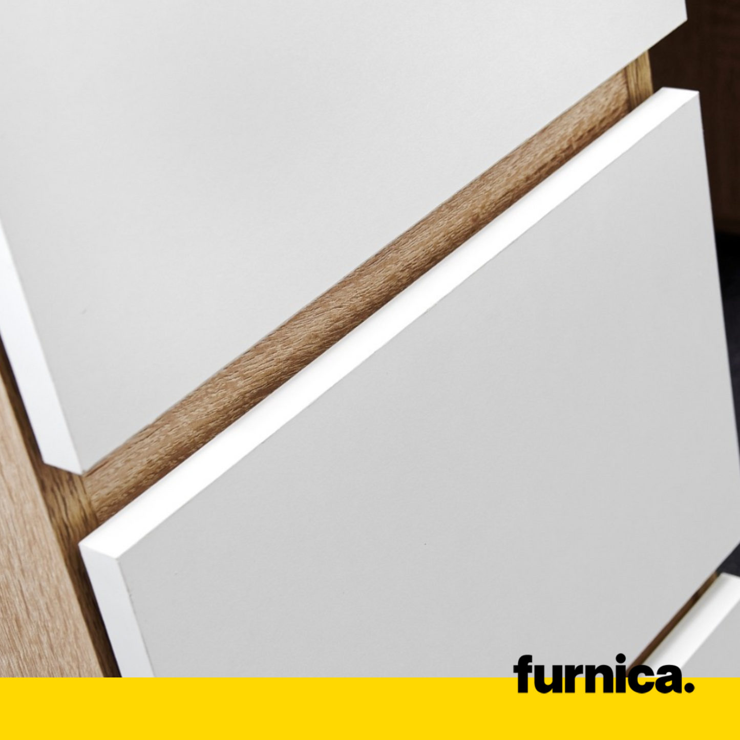 CUBA - Bureau d'ordinateur - 6 Tiroirs à Ouverture par Pression et Plateau pour Clavier - H78cm L130cm P50cm (Chêne Sonoma/Blanc)