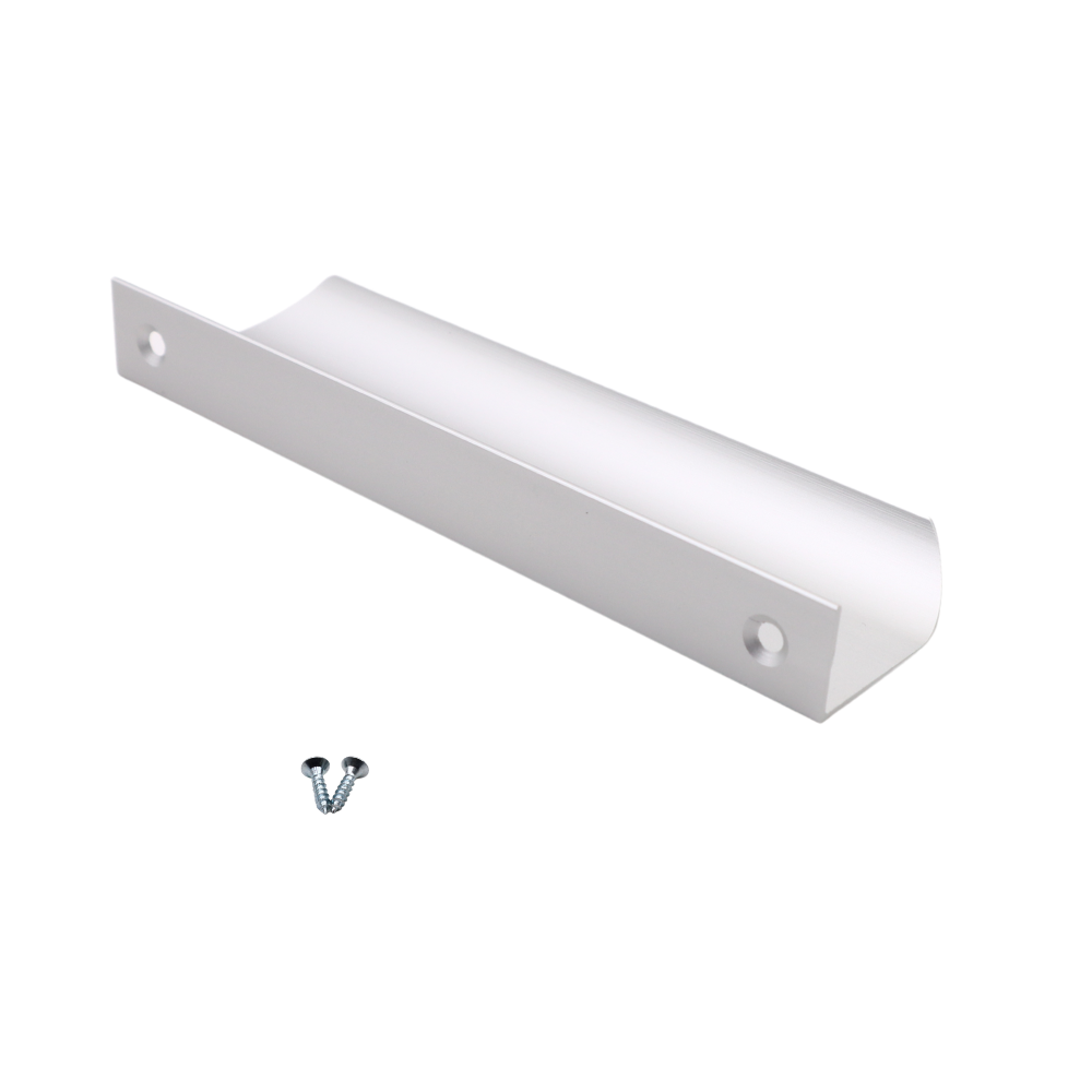 Poignée profilée rond Edge 128mm (Longueurs totales 148mm) - Aluminium