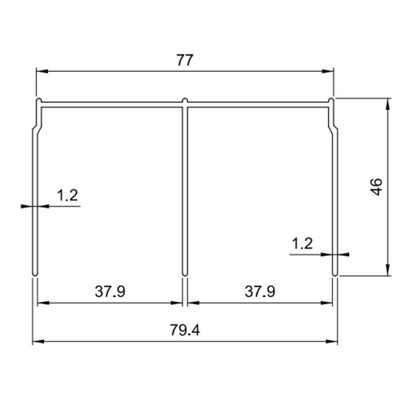 Double Top Aluminum Track 560cm - Cognac Anodisé