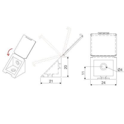 Équerre d'angle plastique - Métallique 100 pièces
