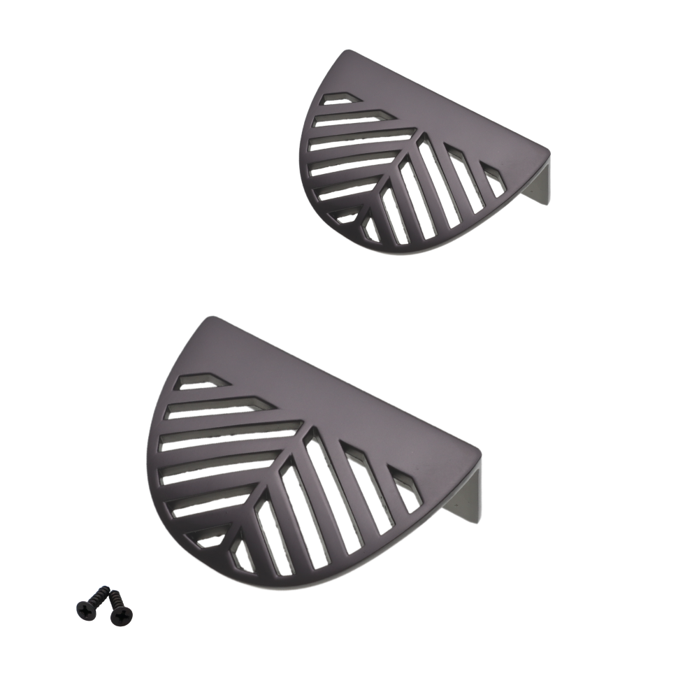 Poignée de meuble LEAF Edge 32mm (Longueur totale 60mm) - Argent mat perlé