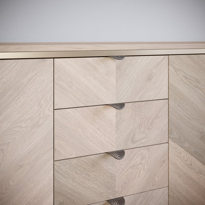 Poignée de meuble LEAF Edge 32mm (Longueur totale 60mm) - Argent mat perlé