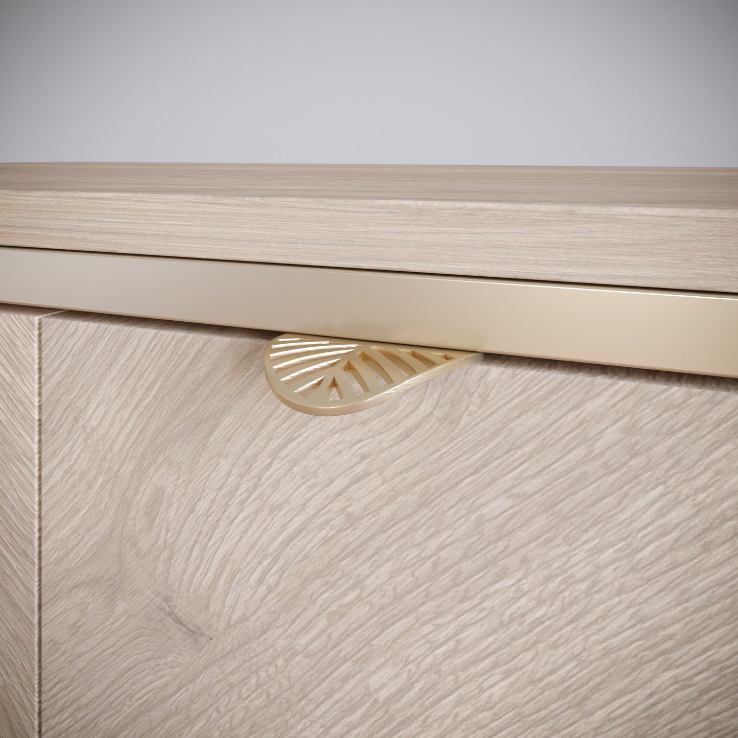 Poignée de meuble LEAF Edge 32mm (Longueur totale 60mm) - Laiton Or