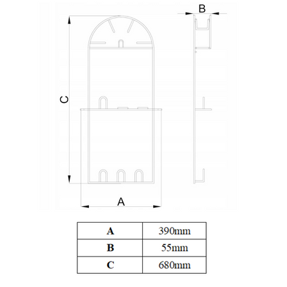 Porte-tuyau d'aspirateur en argent - Grand - Chrome