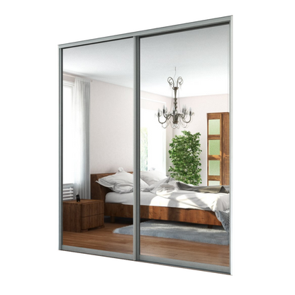 2x Portes d'armoire coulissantes - H: jusqu'à 2500mm L: 1800mm - Miroir