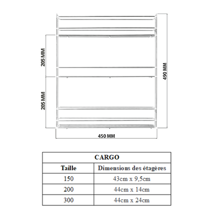 Rangement coulissant de 15 cm à fermeture latérale silencieuse - 3 paniers - Chrome