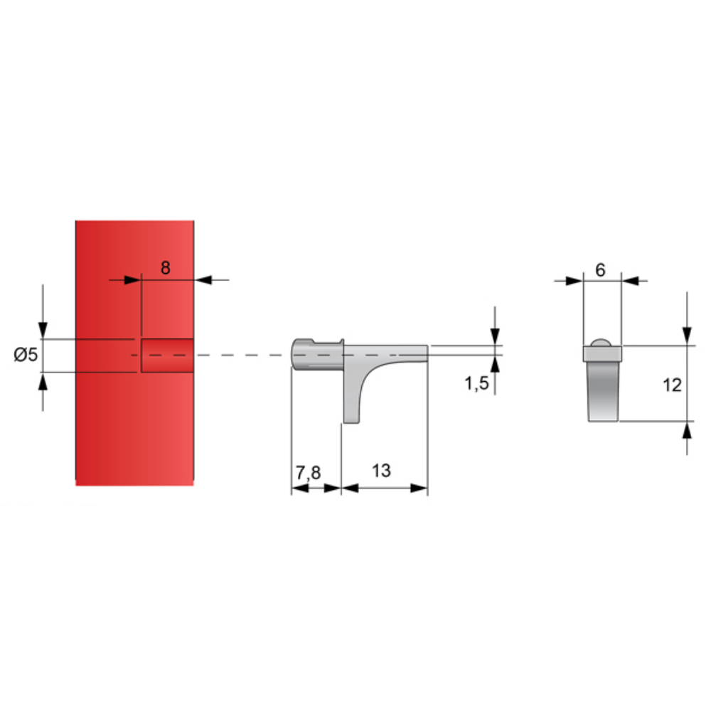 Taquet pour Étagère 5mm