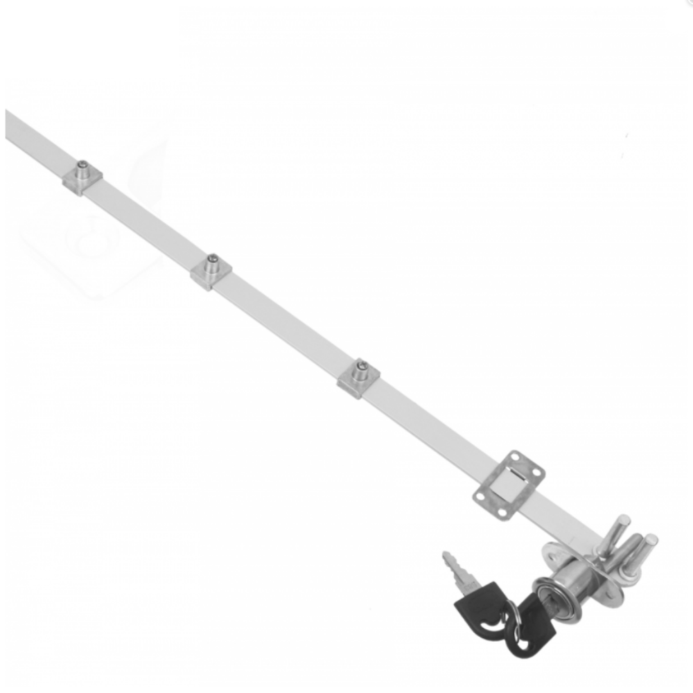 Tringle de verrouillage pour 3 tiroirs - 19x20mm, bande de 500mm, Chrome