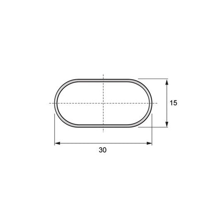 Barre de penderie ovale 15x30mm, L3000mm, Épaisseur de 0.8mm, Chrome NTP 