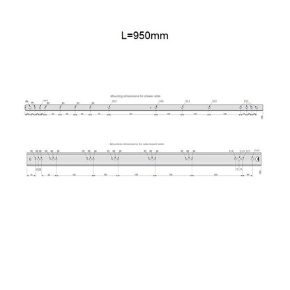 Ensemble de glissières à roulement à billes (gauche et droite), H53 NTP 