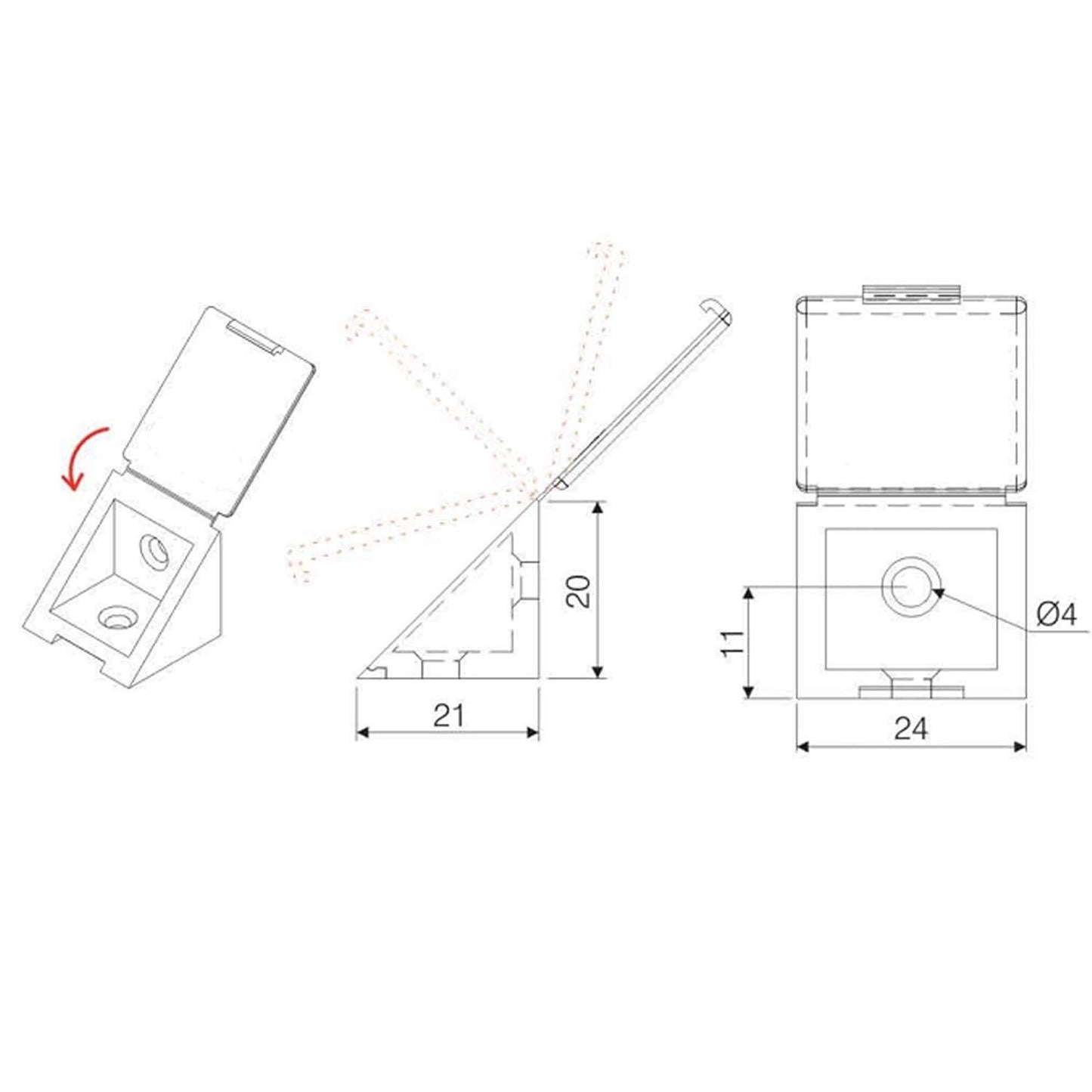 Équerre d'angle plastique - Marron 200 pièces Furnica 