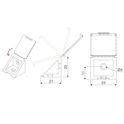 Équerre d'angle plastique - Marron clair 500 pièces Furnica 