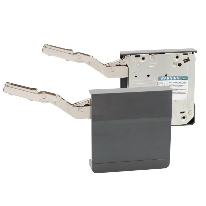Lot de 2 relevables avec ouverture à angle droit et fermeture silencieuse pour meuble haut, droite et gauche - Blanc/Gris Furnica 