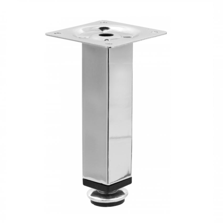 Pied de meuble carré réglable 25x25mm - 120mm Chrome NTP 120mm Chrome 
