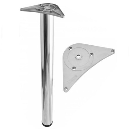 Pied de meuble réglable 710mm, plaque de montage ZnAl - Chrome NTP Chrome 
