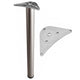 Pied de meuble réglable 710mm, plaque de montage ZnAl - Satin NTP Satin 