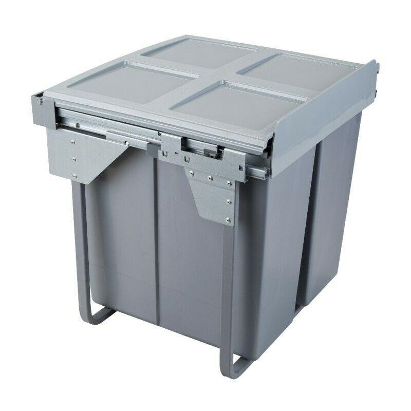 Poubelle de cuisine encastrable - 2x34L - 60cm Cabinet Furnica 