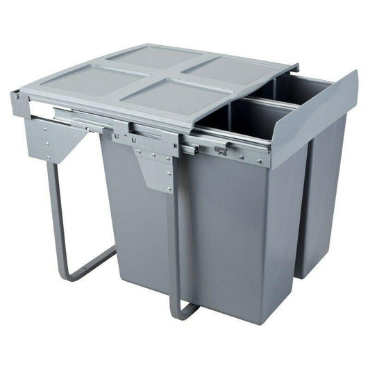 Poubelle de cuisine encastrable - 2x34L - 60cm Cabinet Furnica 