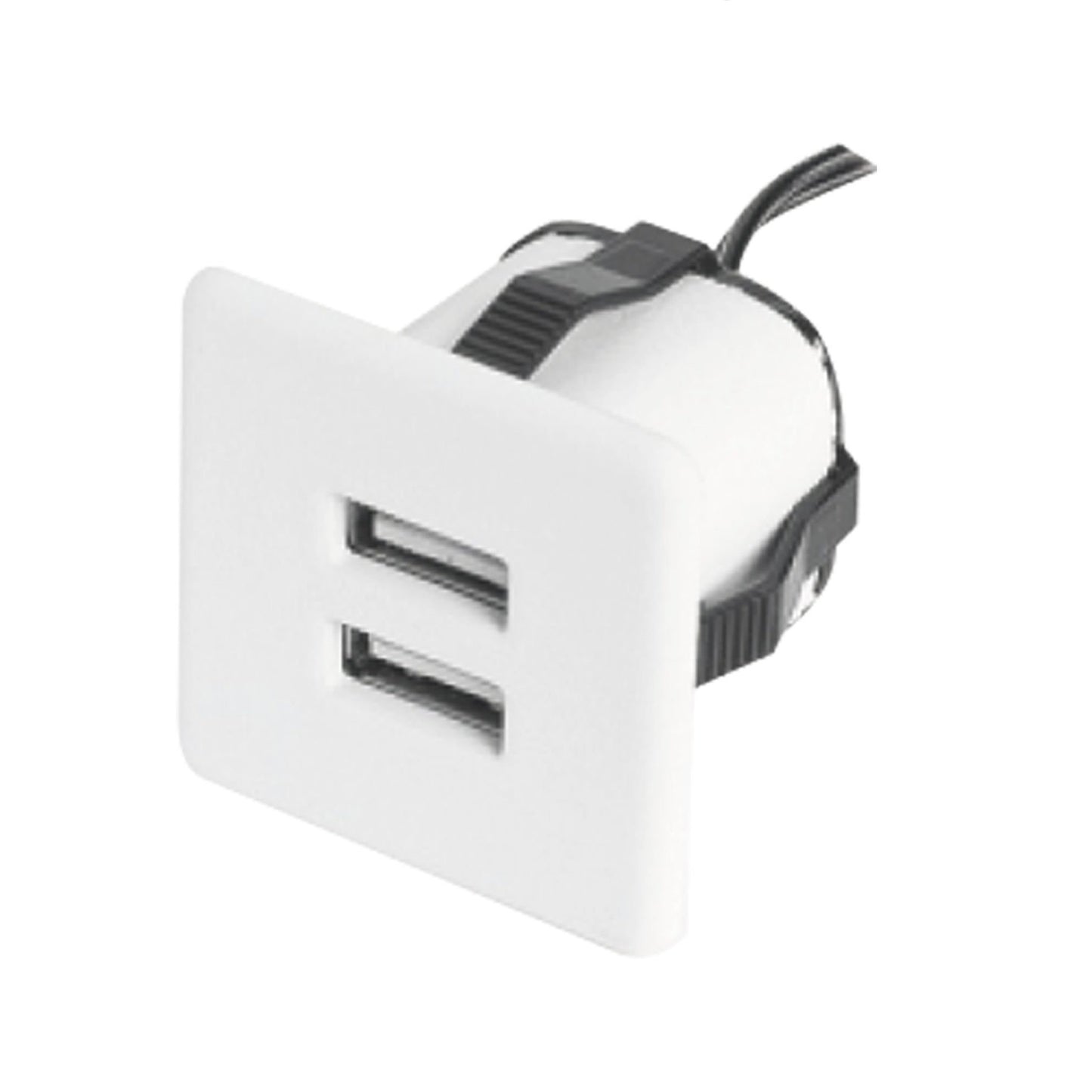 Prises USB + Source de courant Furnica Blanc Carrée EU