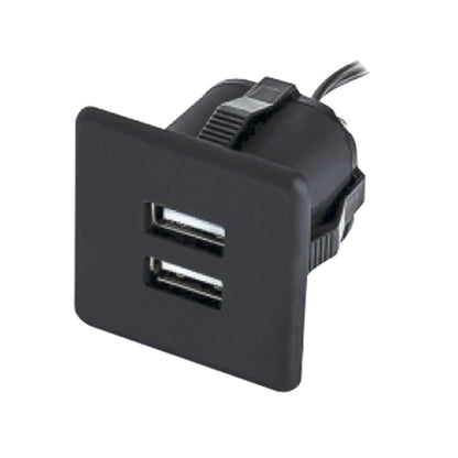 Prises USB + Source de courant Furnica Noir Carrée EU