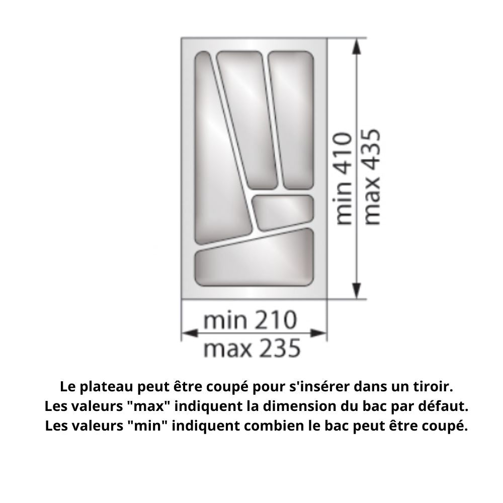 Range-couverts pour tiroir, largeur du meuble: 300 mm, profondeur: 430 mm - Blanc NTP 